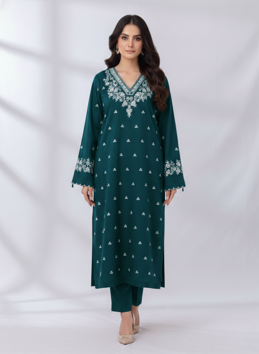 PEZWAAN Zinc Embroidered Ladies Lawn Suit 2 PC – Elegant Pakistani Summer Wear