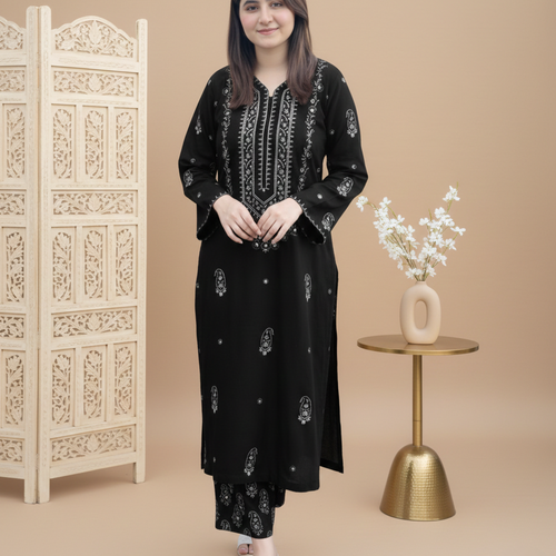 LAAM Black Embroidered 2 PC Ladies Lawn Suit – Elegant Summer Wear