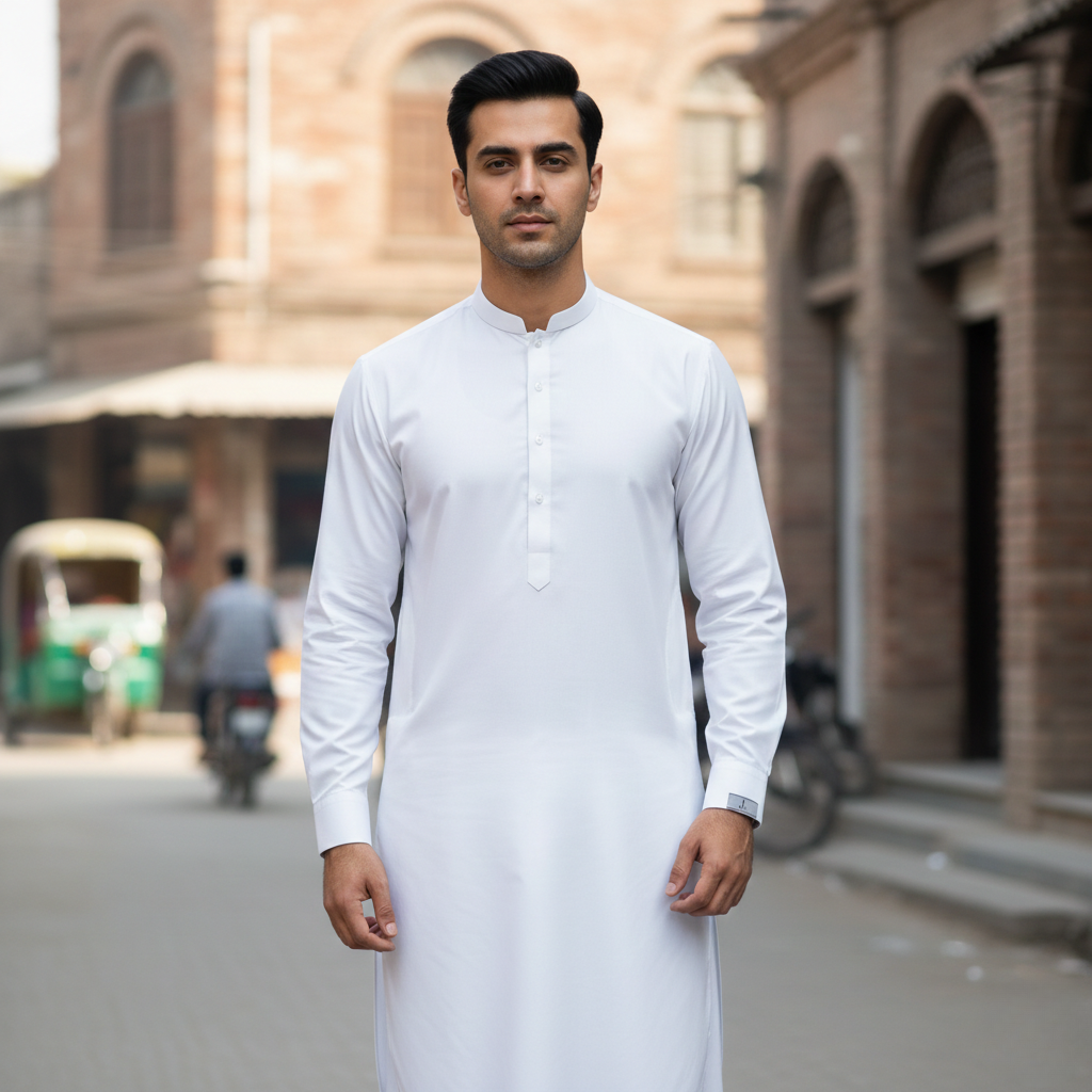 J. Men's White Wash & Wear Suit – Stylish & Comfortable