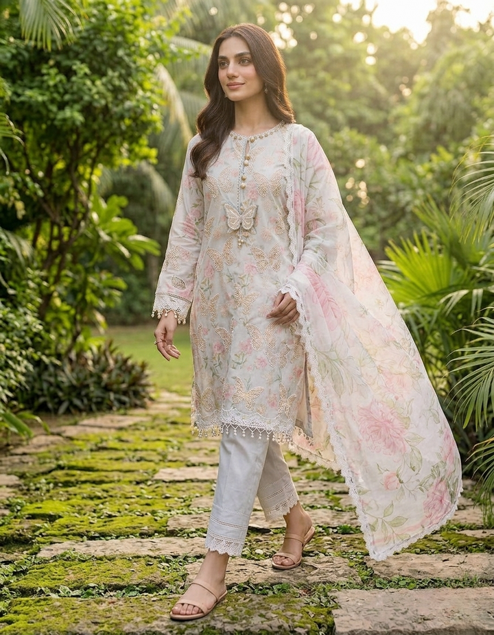 Maria.B | M.Prints Embroidered Printed Lawn 3-Piece Suit