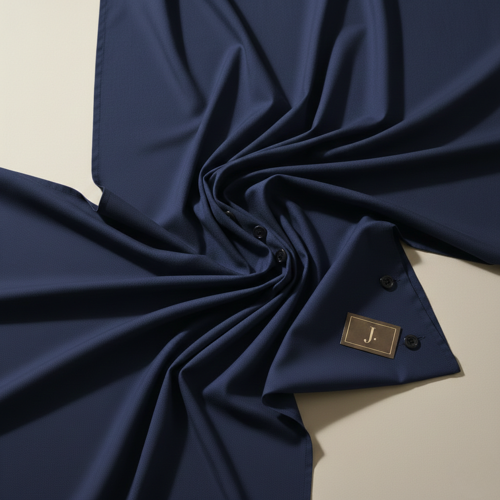 J. Men's Navy Blue Wash & Wear Suit – Stylish & Comfortable