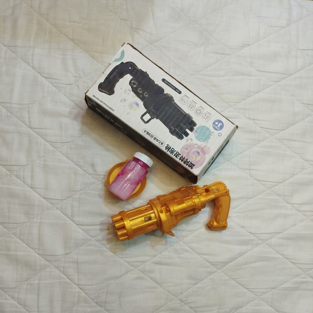 Automatic Bubble Gun Toy for Kids | 69-Hole Electric Bubble Blaster with Bubble Solution Tray | Outdoor Summer Fun Toy