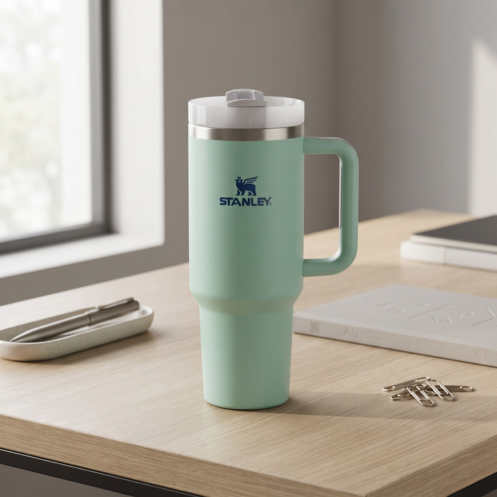 🥤 Premium Insulated Travel Tumbler with Handle & Straw Lid | Large Capacity