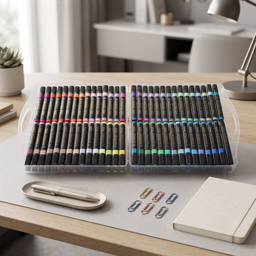 🖍️ Tongdi 60 Colors Water Color Marker Set with Carry Case | Jumbo Dual Tip Markers for Drawing, Sketching & Coloring