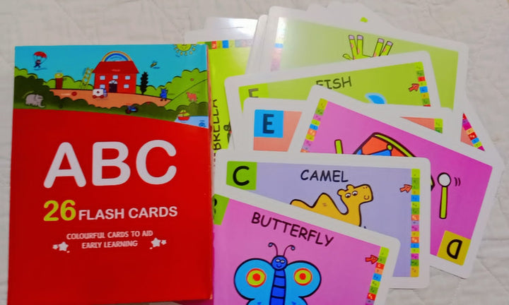 ABC 26 Flash Cards — Colourful English Alphabet Cards for Early Learning | Kids A to Z Letter Flash Card Set