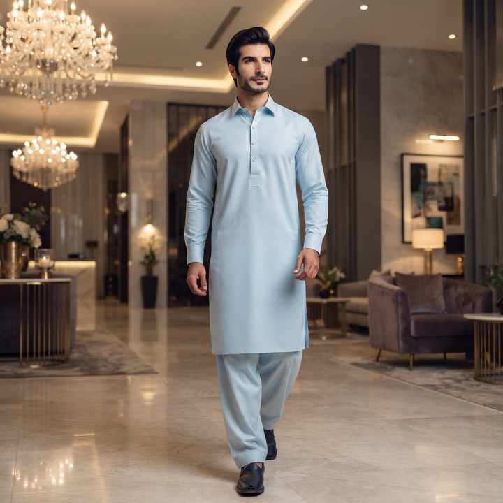 Libas-E-Yousaf American Soft Cotton Men's Unstitched 2 Piece Suit with 9 Premium Buttons – Box Packed