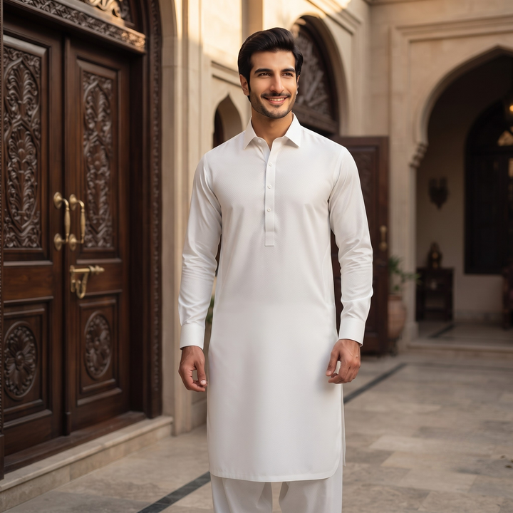 Libas-E-Yousaf American Soft Cotton Men's Unstitched 2 Piece Suit with 9 Premium Buttons – Box Packed