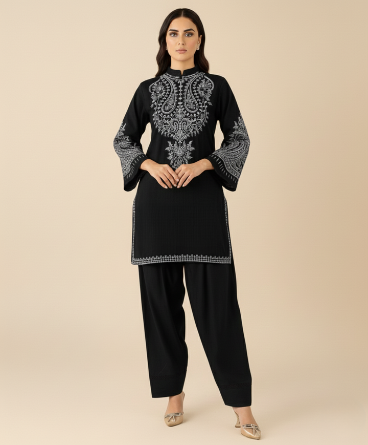 MARIA.B. Black Embroidered Ladies Lawn Suit 2 PC – Elegant Pakistani Summer Wear
