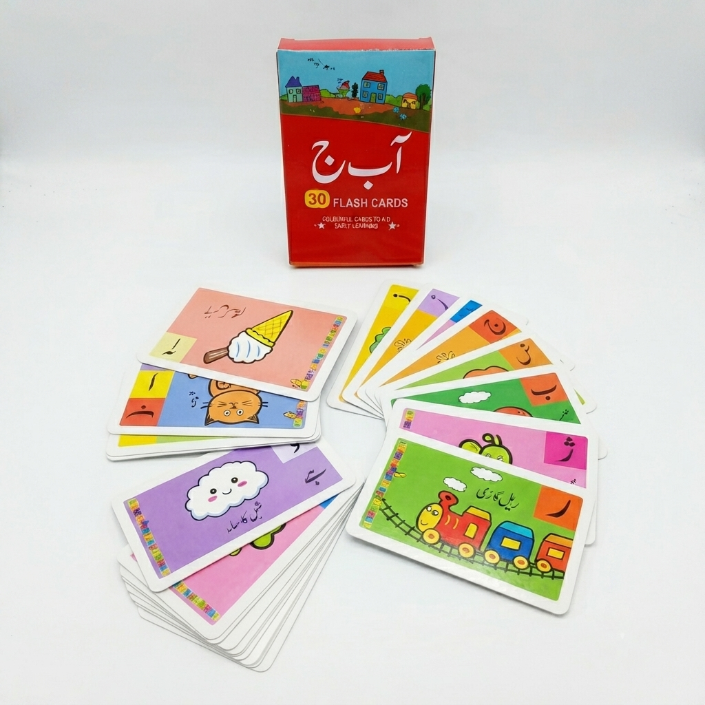 Urdu Flash Cards for Kids — Colourful Early Learning Cards | Alphabet & Vocabulary Flash Card Set
