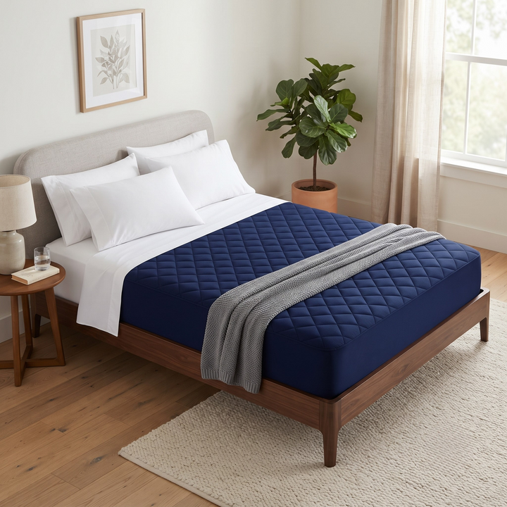 Double Bed Elastic Mattress Cover – Stretchable Fitted Bed Protector