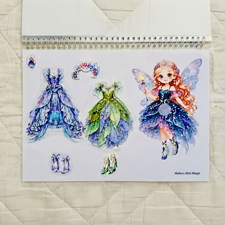 My Dress Up Book by Maha's Mini Magic — 9 Pages & 35 Reusable Stickers | Kids Activity Book for Boys & Girls