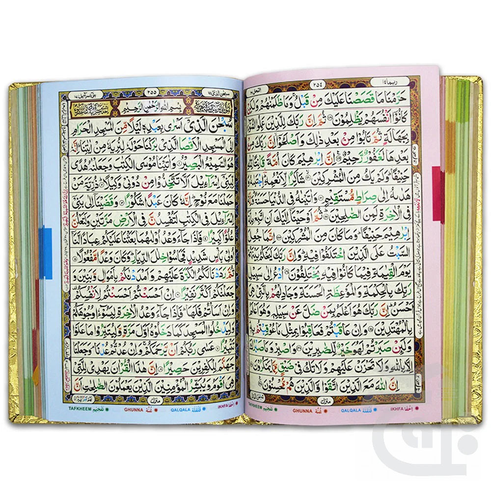 Holy Quran Tajweedi Rainbow Golden(16 Line) 876-7G