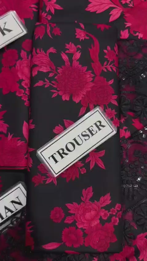 ANEELA’S Unstitch Replica  FABRIC LAWN Suit With CHIFFON embroidered Dupatta