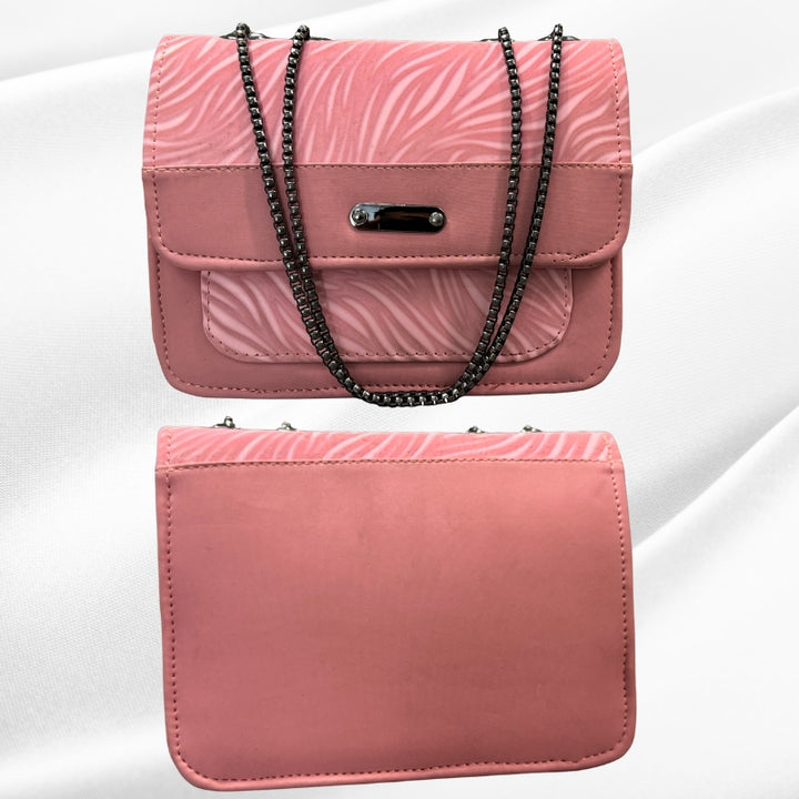 Luxury Women’s Shoulder Bag in Pink Faux Leather for Casual, Work, and Formal Use