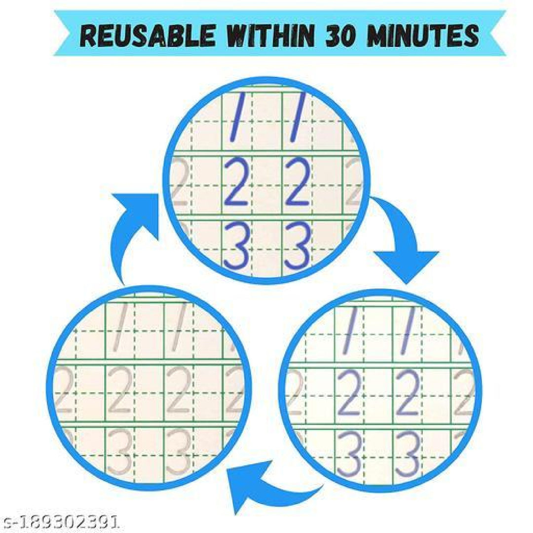 4 in 1 Sank Magic Book | Reusable Magic Practice Copy Book | 4 books + 1 Pen + 10 Refills +1 Grip