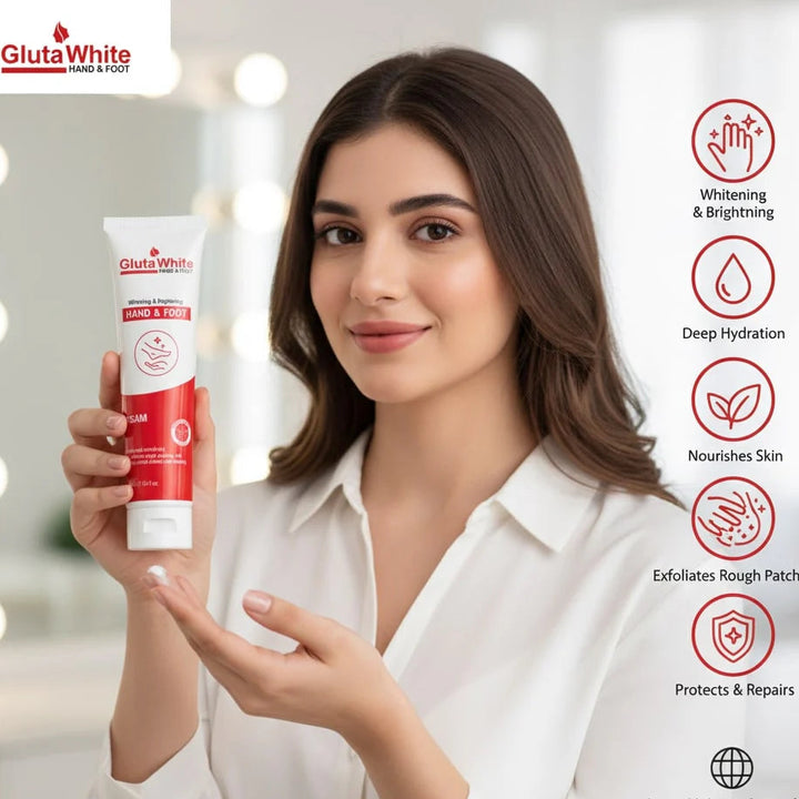 Gluta White Hand & Foot Whitening Cream 100ml | Best Whitening, Moisturizing & Brightening