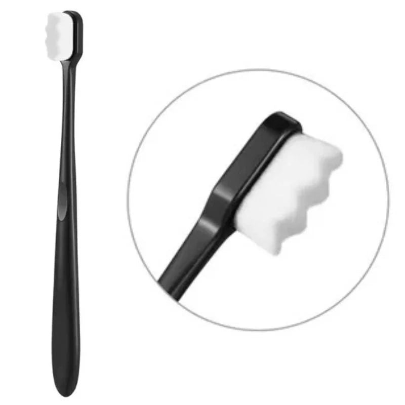 Nano Toothbrush with Travel Case – Ultra Soft Micro-Nano Bristles for Sensitive Gums | Adults & Kids | Black