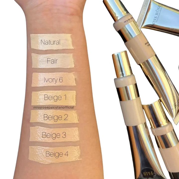 Beige 2 | Miss Rose Silk Flawless Foundation | Long-Lasting Lightweight Liquid Foundation with Natural Radiant Finish